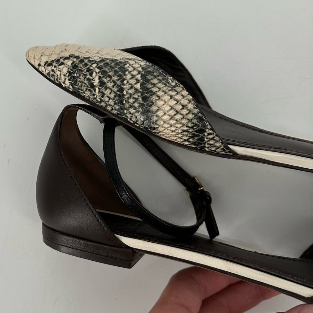 Tory Burch V Cut Ankle Strap Python Pointed Toe F… - image 7